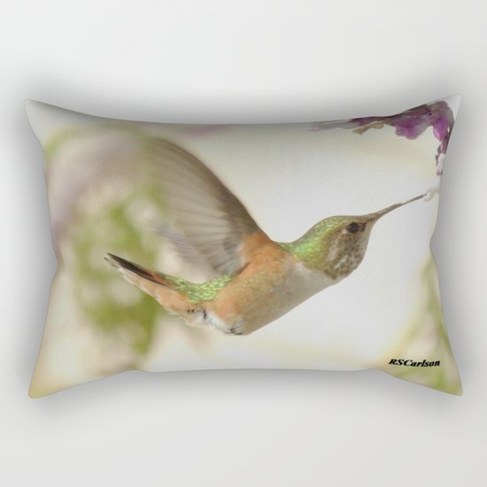 Ms. Hummingbird Checks Another Nectar Source Rectangular Pillow