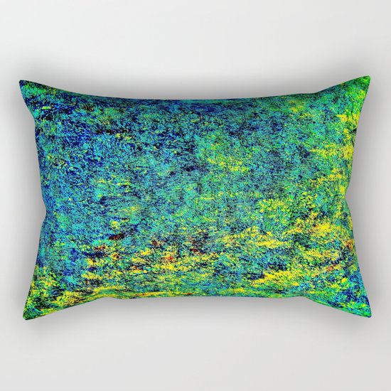 Abstract Flowers yellow and green Rectangular Pillow