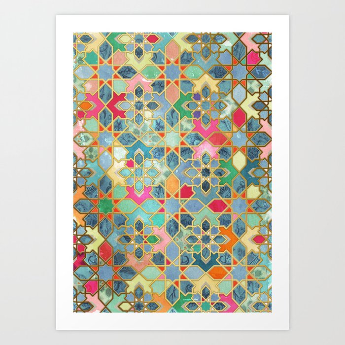 Gilt & Glory - Colorful Moroccan Mosaic Kunstdrucke
