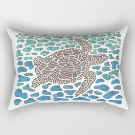 Vanishing Sea Turtle by Black Dwarf Designs Rectangular Pillow