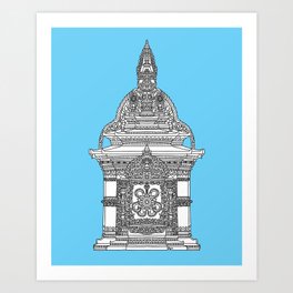The Temple of Sarpachandra Art Print | Monument, Graphicdesign, Details, Temple, Design, India, Hindu, Architecture, Art, Digital 