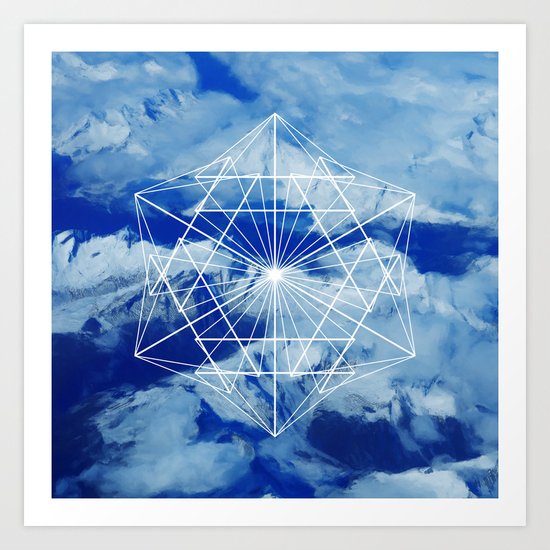 Mountains, Clouds and Geometry Art Print