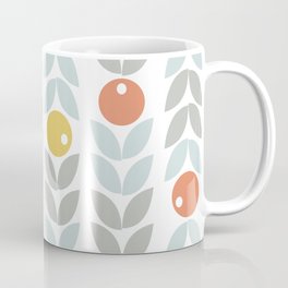 Mid Century Modern Retro Leaf and Circle Pattern Coffee Mug