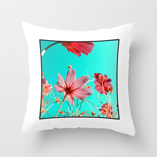 cosmos flowers abstract I Throw Pillow