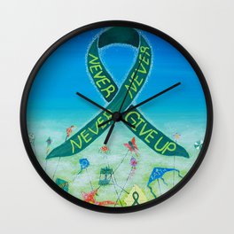 Kidney Disease Awareness, Never, Never, Never Give Up Wall Clock