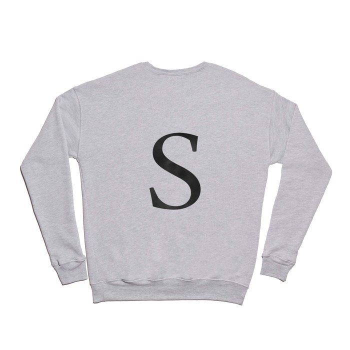 Letter S Initial Monogram Black and White Crewneck Sweatshirt by