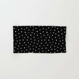 Minimal- Small white polka dots on black - Mix & Match with Simplicty of life Hand & Bath Towel