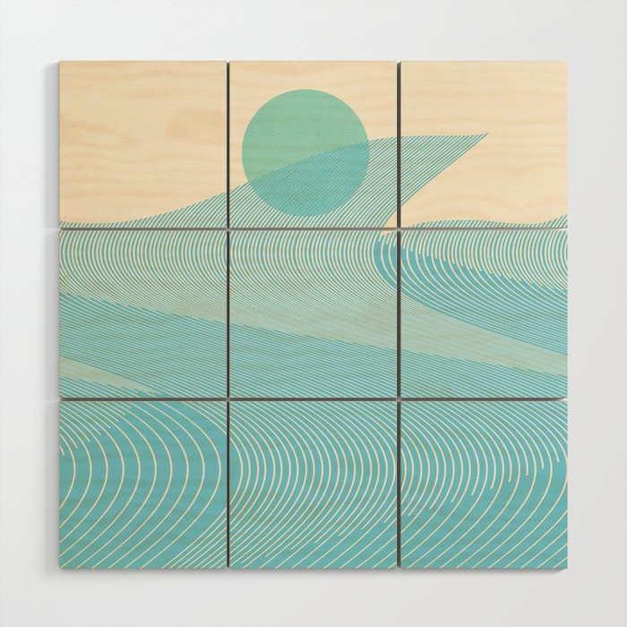 Abstraction_NEW_BLUE_OCEAN_SURF_WAVE_JOY_POP_ART_0717A Wood Wall Art