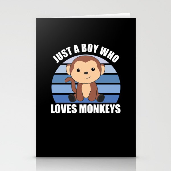 Just A Boy who loves Monkeys Sweet Monkey Stationery Cards