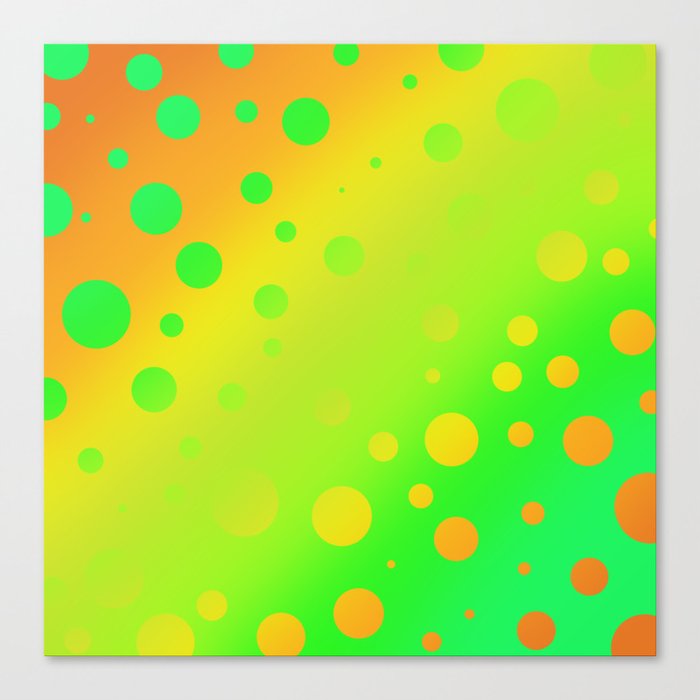 Vivid Citrus-Colored Gradient With Dots! Canvas Print
