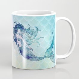 Watercolor Mermaid Coffee Mug | Scales, Purple, Gradient, Drawing, Beach, Art, Illustration, Water, Painting, Mermaid 