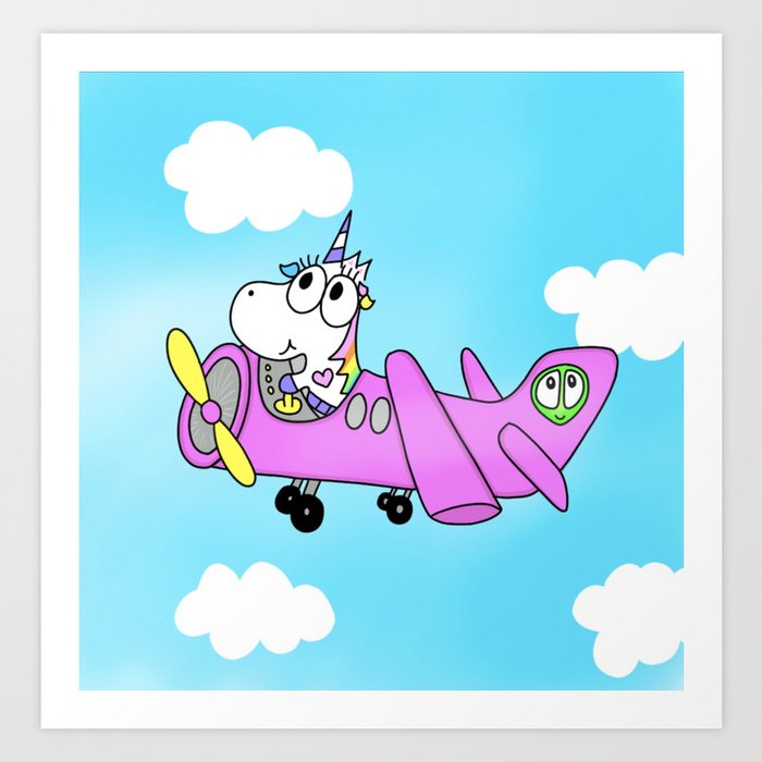 Baby Unicorn Jet Art Print By Onplanetweird Society6