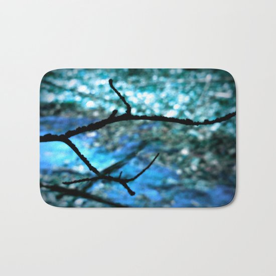 Turquoise Blue Nature Abstract Bath Mat