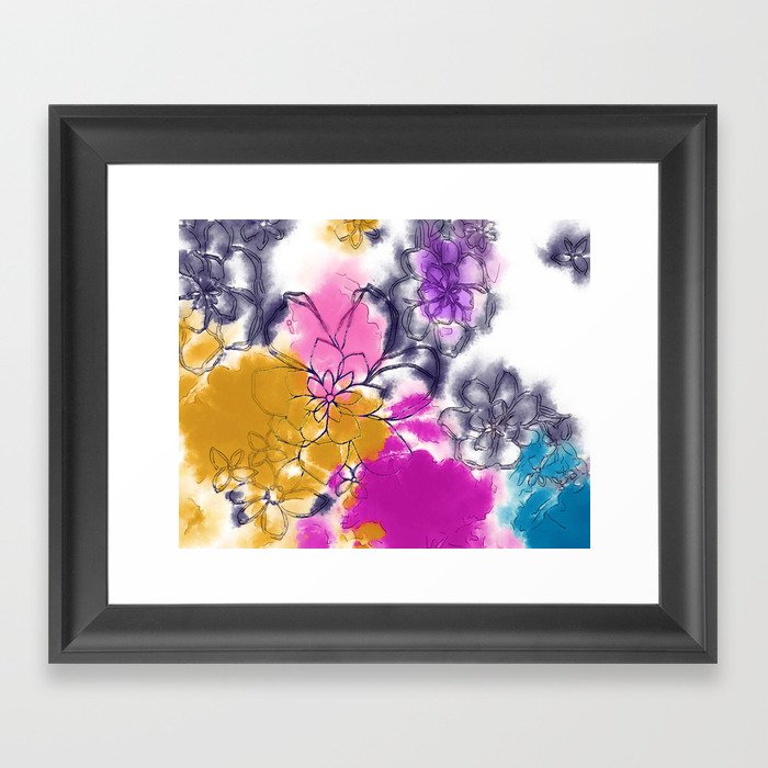 Abstract Flowers - Watercolour Paiting Framed Art Print
