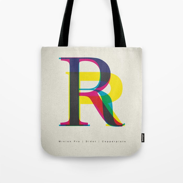 Serif "R" Tote Bag
