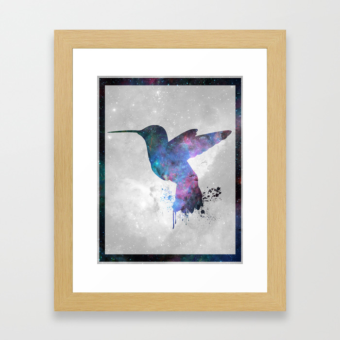 Galaxy Series Hummingbird Framed Art Print By Wintermedia Society6