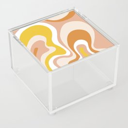 Trippy Psychedelic Abstract in Peach, Orange, Cream and Yellow Acrylic Box