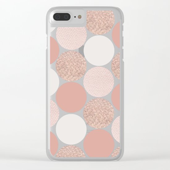 Rose Gold Dots Clear iPhone Case