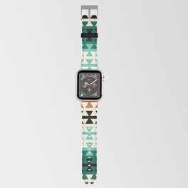 Desert Boho Ethnic Pattern with Triangles (shades of green) Apple Watch Band