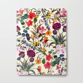 Magical Garden V Metal Print | Nature, Retro, Leaf, Exotic, Watercolor, Pattern, Boho, Summer, Garden, Hippie 