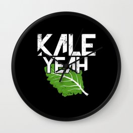 Vegetarian Plant I Vegan Pun I Kale Lover I Kale Yeah Wall Clock
