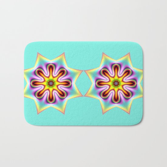 Decorative colourful silky star Bath Mat