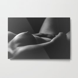 Exploring Alone Metal Print | Sex, Hot, Erotic, Nude, Girl, Sensual, Photo, Naked, Black And White, Orgasm 