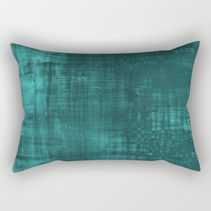 Teal Green Solid Abstract Rectangular Pillow