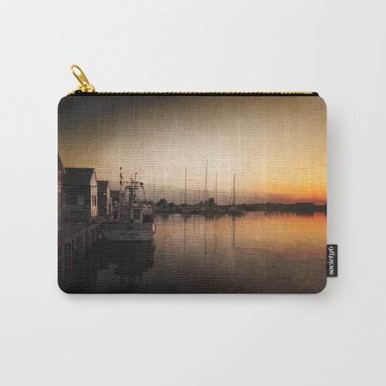 Landing stage - Sundown Harbour Boat at Sea #Society6 Carry-All Pouch
