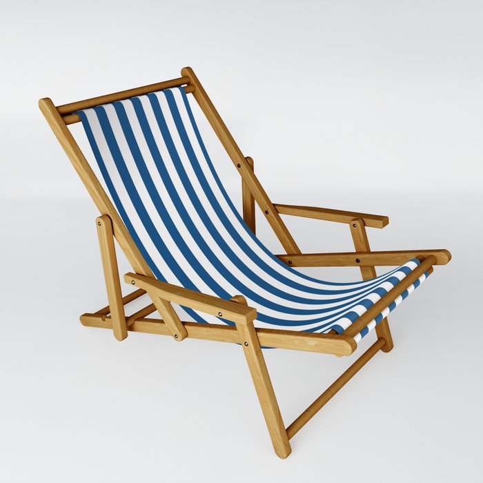 Classic Blue Vertical Deck Chair Stripes Sling Chair