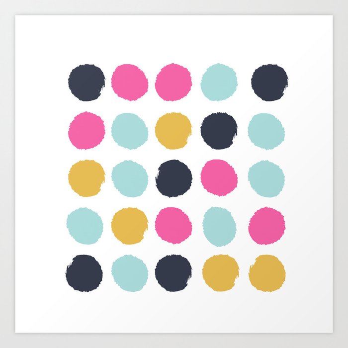 Polka Dots Abstract Minimalist Bright Happy Positive Art Painting