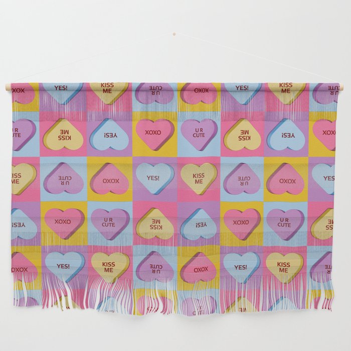 Nice Candy Heart Valentines 2 Wall Hanging