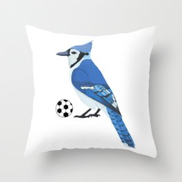 Soccer Blue Jay Throw Pillow