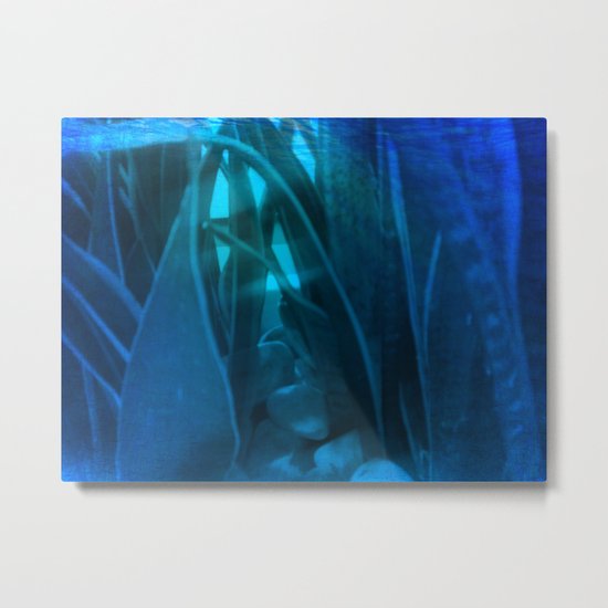 Aquatique: leaves and pebbles undersea -nature underwater Metal Print