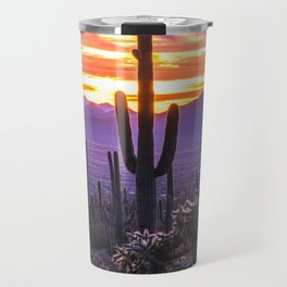 Arizona Desert Cactus Sunset Landscape Travel Mug