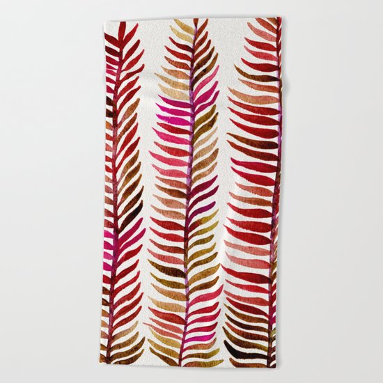 Red Stems Beach Towel