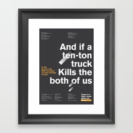 Grotesk Lyrics, Poster / The SMITHS - There's A Light That Never Goes Out Framed Art Print