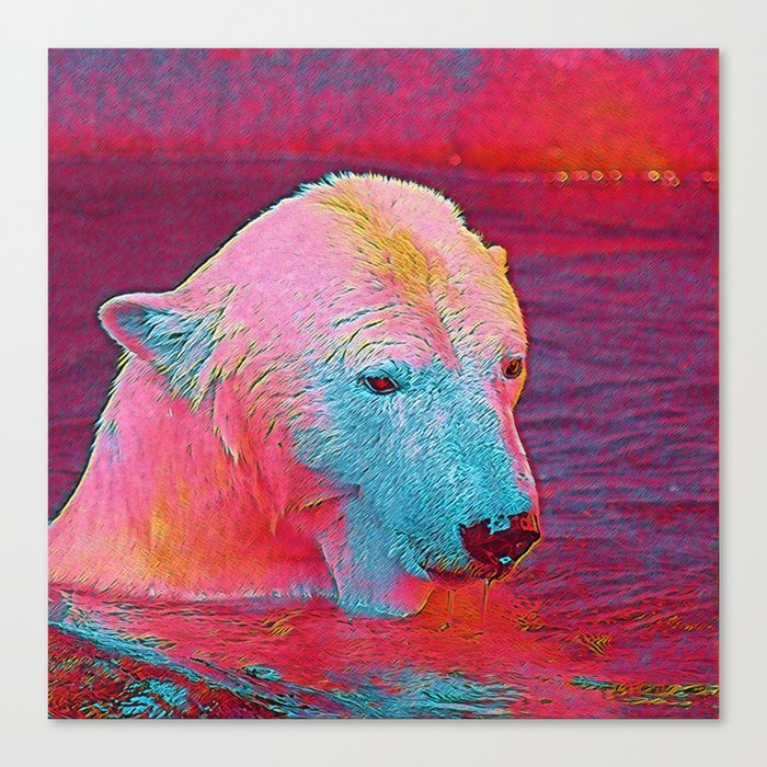 Popular Animals Polar Bear Canvas Print By Jamcolorsspecial