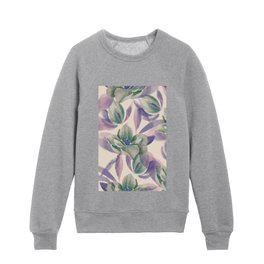 Magnolias Paint Purple Kids Crewneck