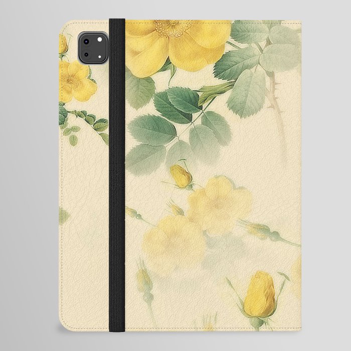 Vintage Yellow Flowers Elegant Collection iPad Folio Case
