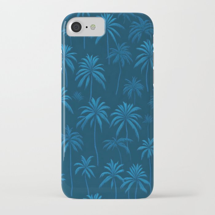 Palm Tree Pattern Blue iPhone Case