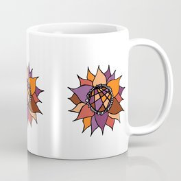 Purple & Orange Abstract Flower Coffee Mug