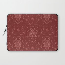 Damask Pattern with Glittery Metallic Accents Red Laptop Sleeve