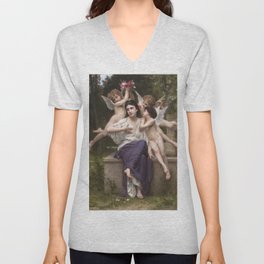 A Dream of Spring - William-Adolphe Bouguereau V Neck T Shirt