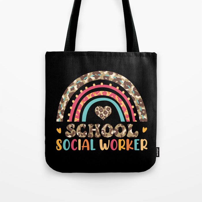 School social worker rainbow pattern Tote Bag