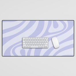 New Groove Retro Liquid Swirl Abstract Pattern Light Lavender Pastel Purple Desk Mat