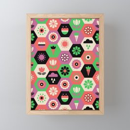 Bloom Garden - Hexagon Tile Framed Mini Art Print