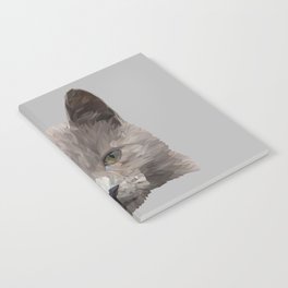 Gray cat low poly. Notebook