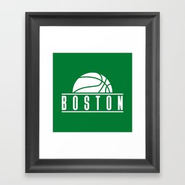 Boston basketball modern logo green Framed Art Print