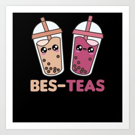 Bubble Tea Best Friends Party Partner Boba Art Print | Tea Lovers, Boba Lovers, Best Friends, Partner Look, Boba Tea, Colorful Tea, Kawaii, Boba, Japanese, Graphicdesign 